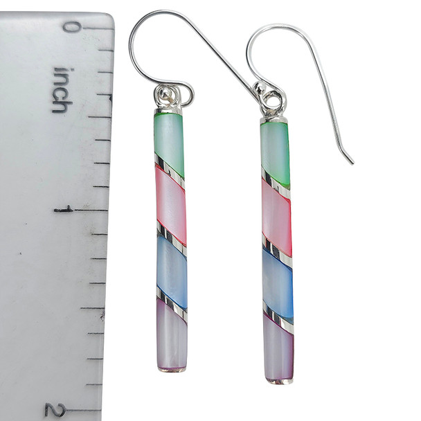Multi-Color Sterling Silver Hook Earrings