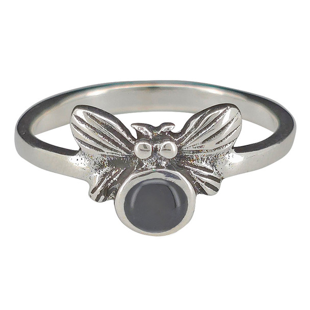 Black Onyx Sterling Silver Butterfly Ring