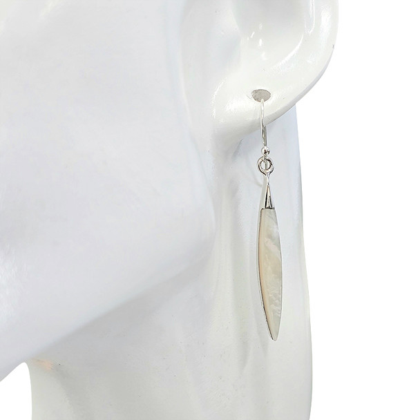 Mother of Pearl Sterling Silver Hook Earrings.