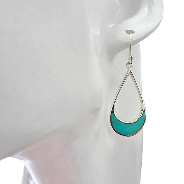 Turquoise Sterling Silver Hook Earrings
