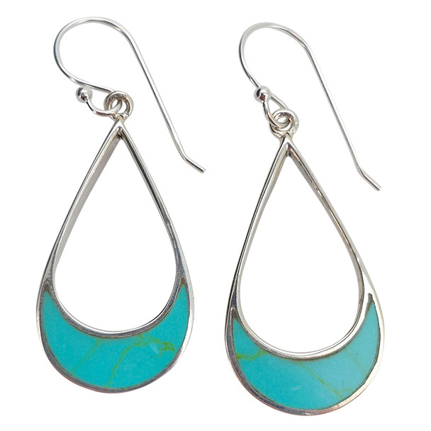 Turquoise Sterling Silver Hook Earrings