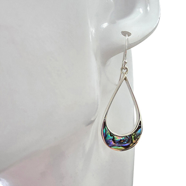 Abalone Sterling Silver Hook Earrings