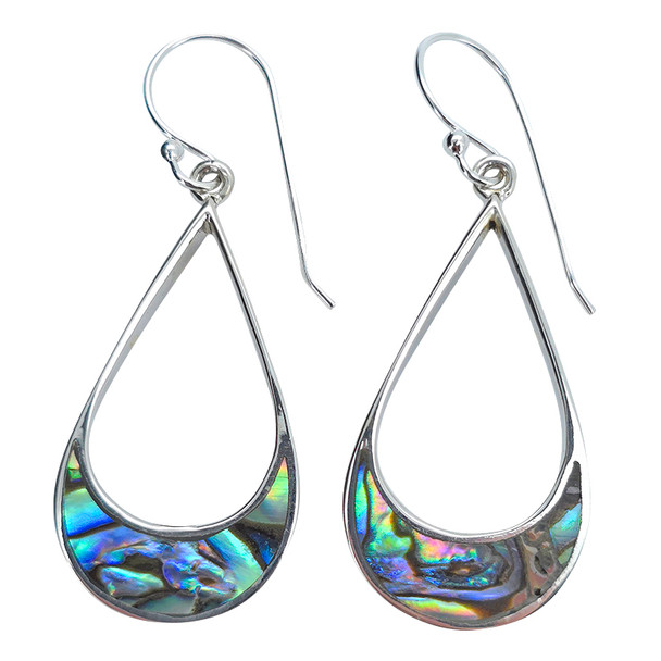 Abalone Sterling Silver Hook Earrings