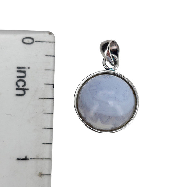 Blue Agate Sterling Silver Pendant
