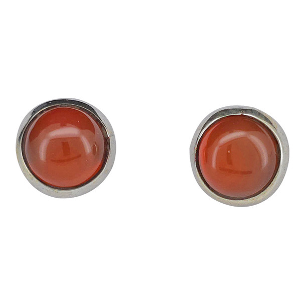 Red Onyx Sterling Silver Stud Earrings