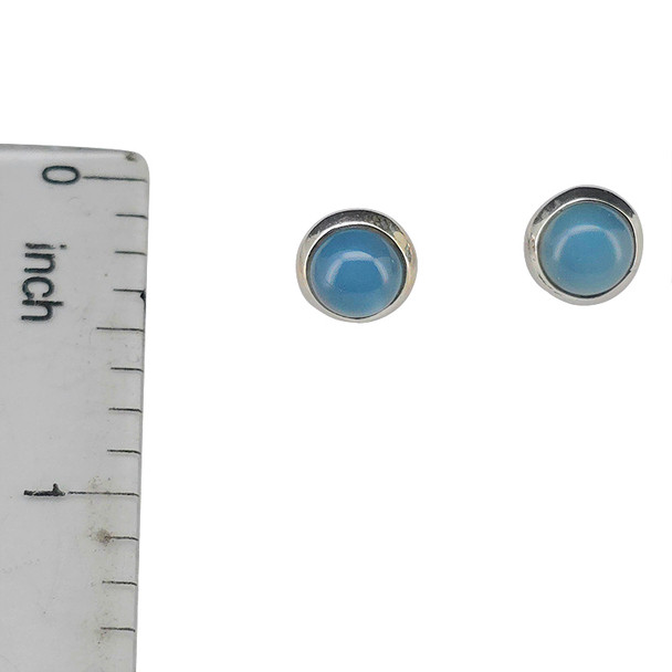 Blue Chalcedony Sterling Silver Stud Earrings