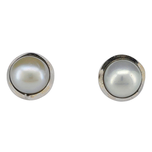 Pearl Sterling Silver Stud Earrings