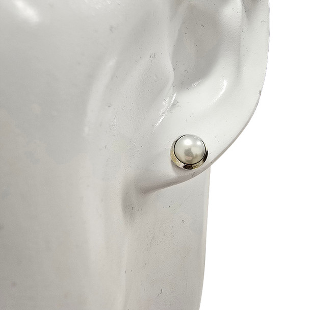 Pearl Sterling Silver Stud Earrings