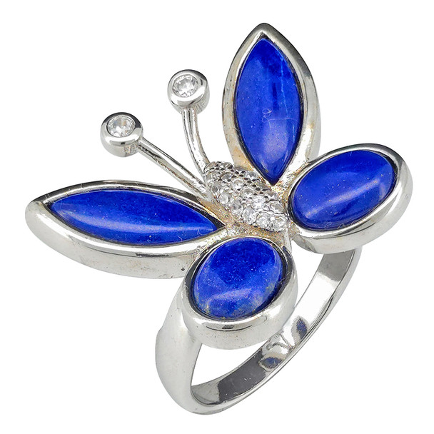 Lapis Sterling Silver Butterfly Ring