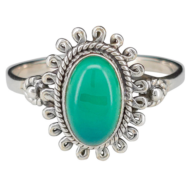 Green Onyx Sterling Silver Ring