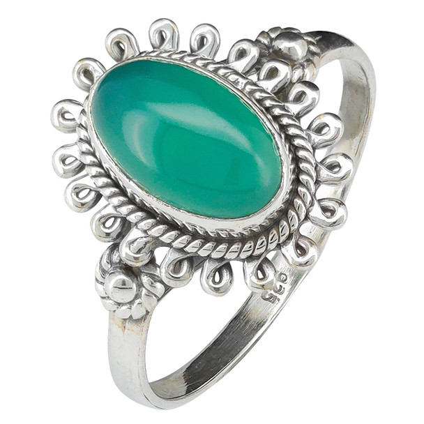 Green Onyx Sterling Silver Ring