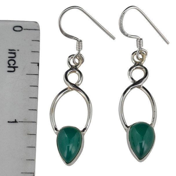 Green Onyx Sterling Silver Dangle Earrings