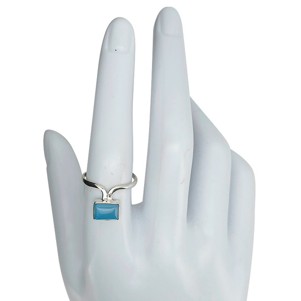 Blue Chalcedony Sterling Silver Ring