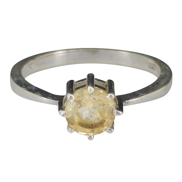 Faceted Citrine Sterling Silver Ring