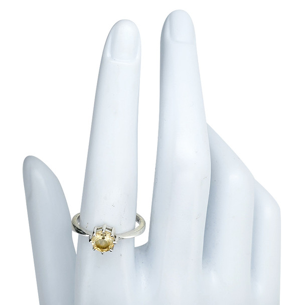 Faceted Citrine Sterling Silver Ring