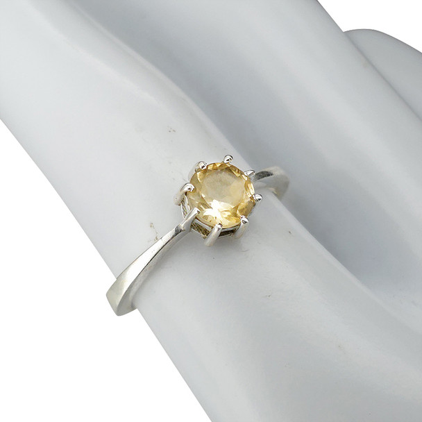 Faceted Citrine Sterling Silver Ring