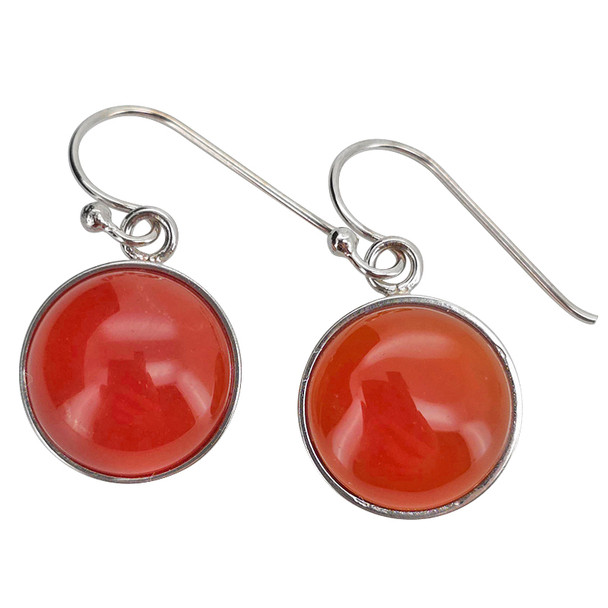 Red Onyx Sterling Silver Dangle Earrings