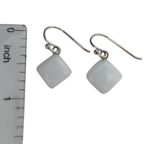 White Onyx Sterling Silver Hook Earrings