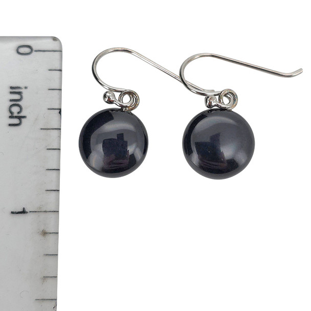Black Agate Sterling Silver Hook Earrings