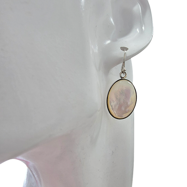 Mother of Pearl Sterling Silver Hook Earrings