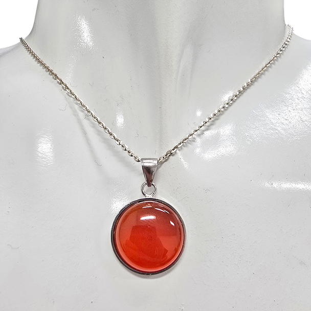 Red Onyx Sterling Silver Pendant