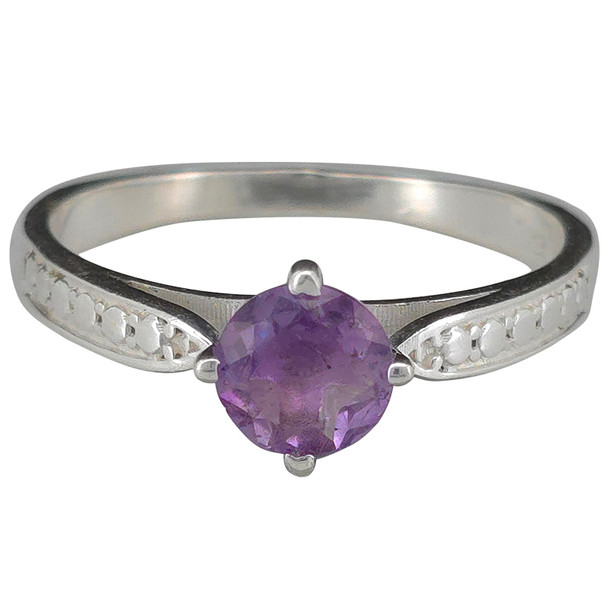 Faceted Amethyst Sterling Silver Ring
