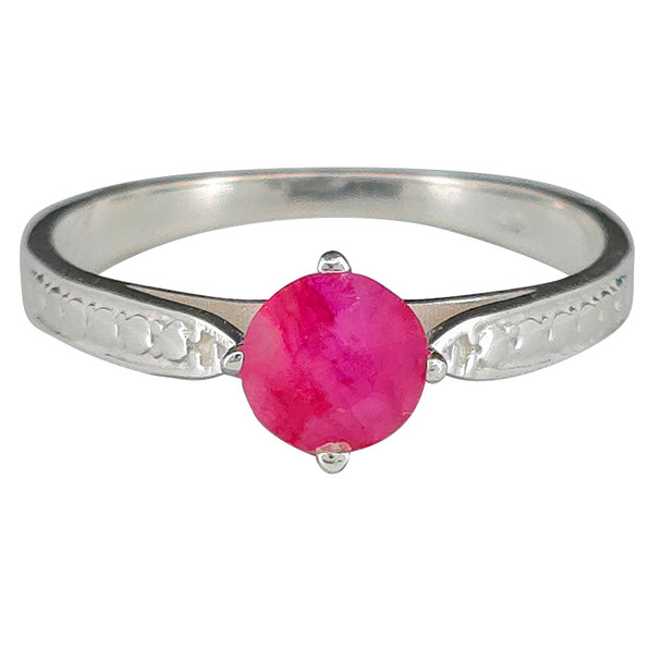 Faceted Composite Ruby Sterling Silver Ring