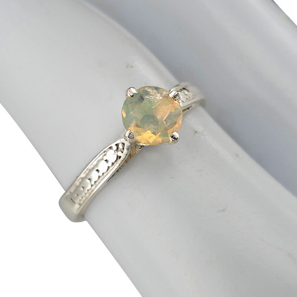 Faceted Opal Sterling Silver Ring