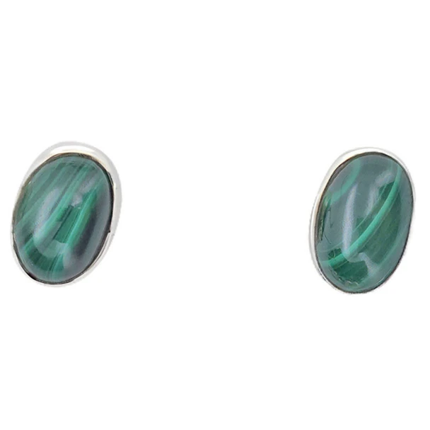 Malachite Sterling Silver Stud Earrings