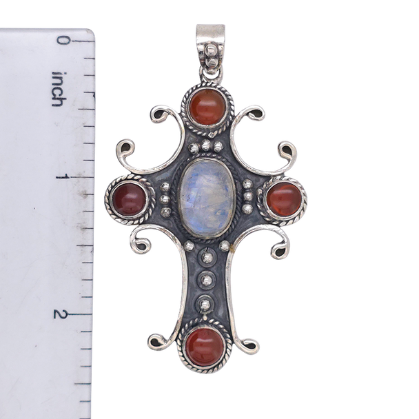 Gemstone Sterling Silver Cross Pendant