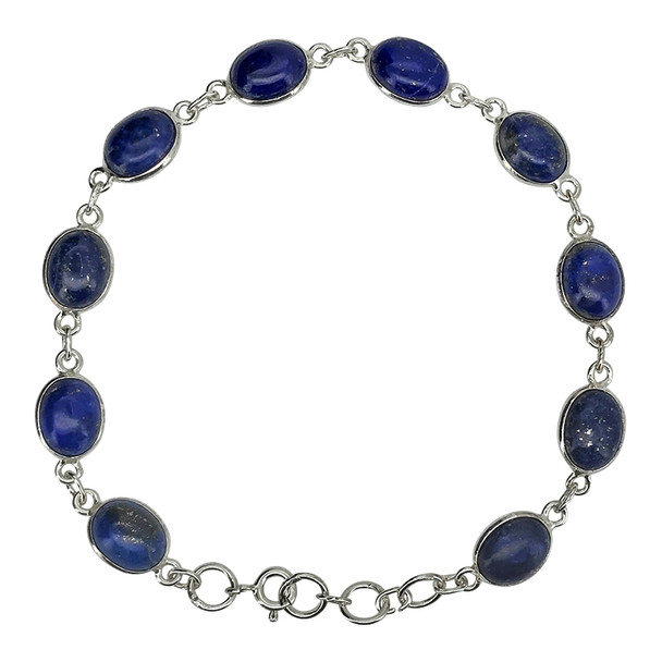 Lapis Sterling Silver Link Bracelet