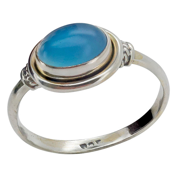 Blue Chalcedony Sterling Silver Ring