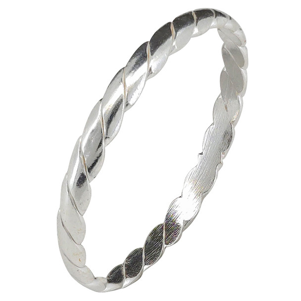 Sterling Silver Plain Rope Band Ring
