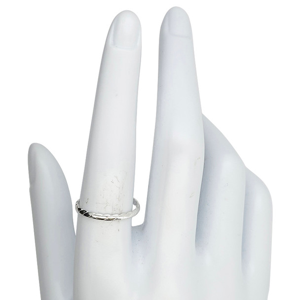 Sterling Silver Plain Rope Band Ring