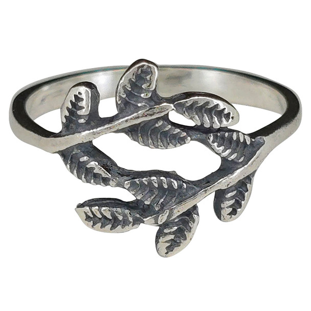 Sterling Silver Leaf Wrap Ring