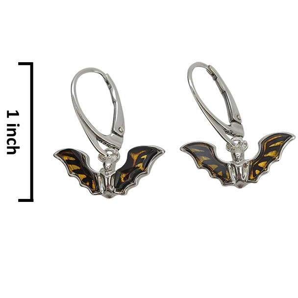 Cameo Amber Sterling Silver Bat Hook Earrings