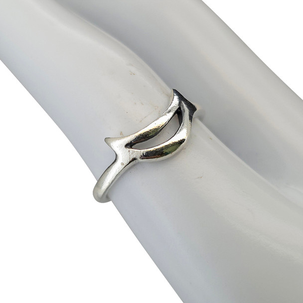 Cut-Out Moon Sterling Silver Ring