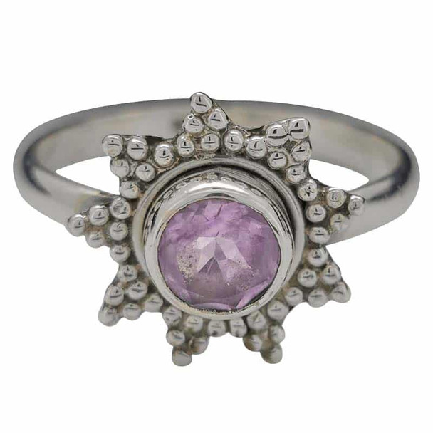 Faceted Amethyst Silver Ring