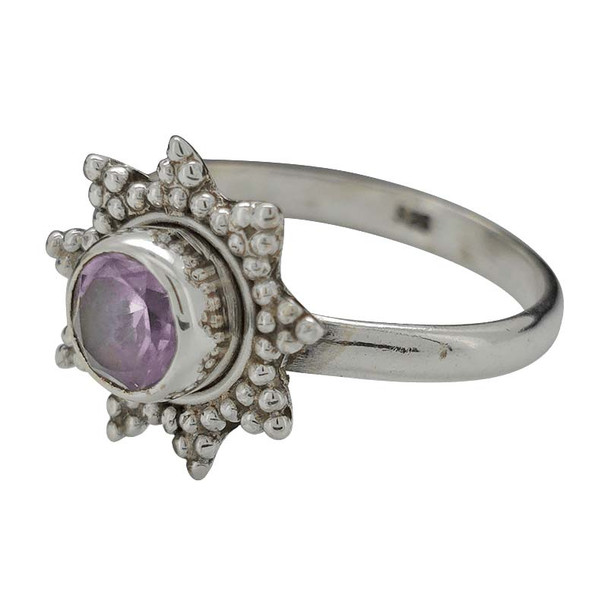 Faceted Amethyst Silver Ring