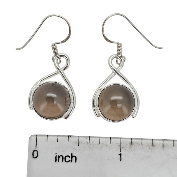 Smoky Quartz Sterling Silver Hook Earrings