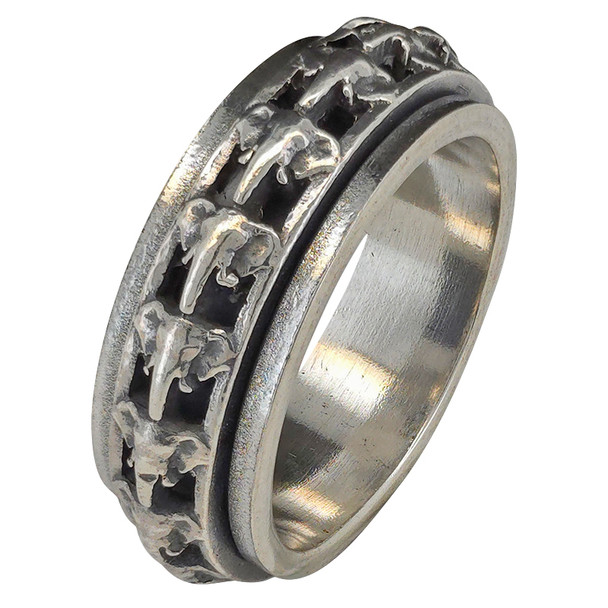 Elephant Sterling Silver Spinner Ring