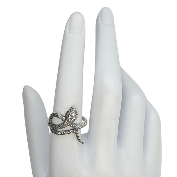 Cobra Snake Sterling Silver Ring