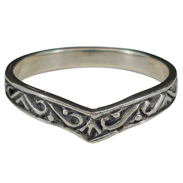 Sterling Silver Filigree Chevron Ring