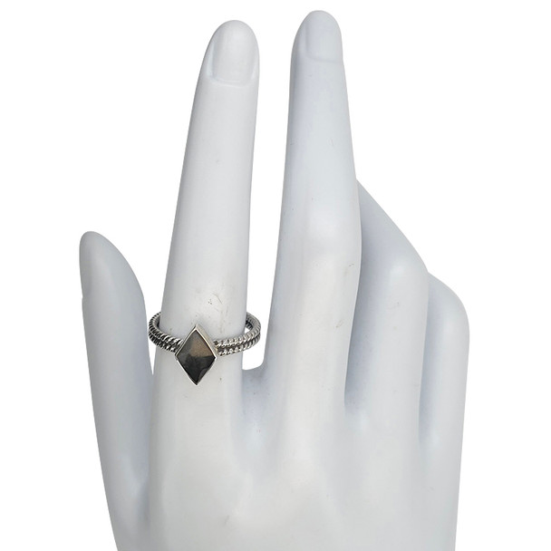 Black Agate Sterling Silver Ring