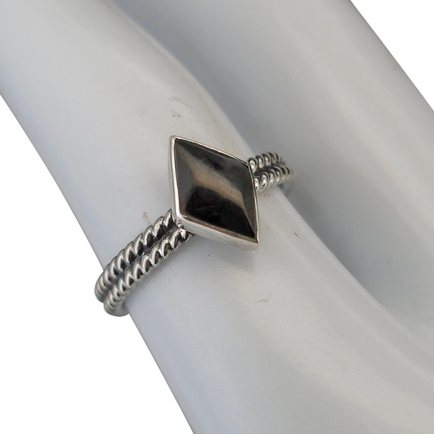 Black Agate Sterling Silver Ring