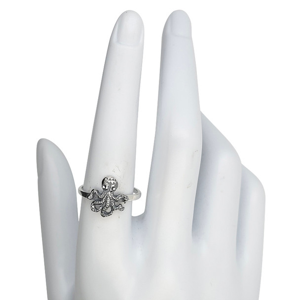 Octopus Sterling Silver Ring