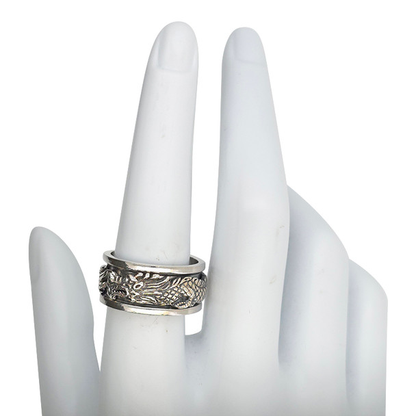 Sterling Silver Dragon Spinner Ring
