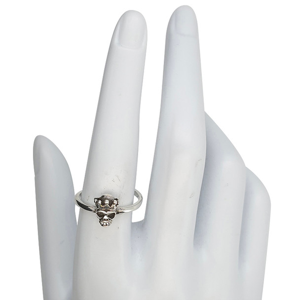 King Skull Sterling Silver Ring