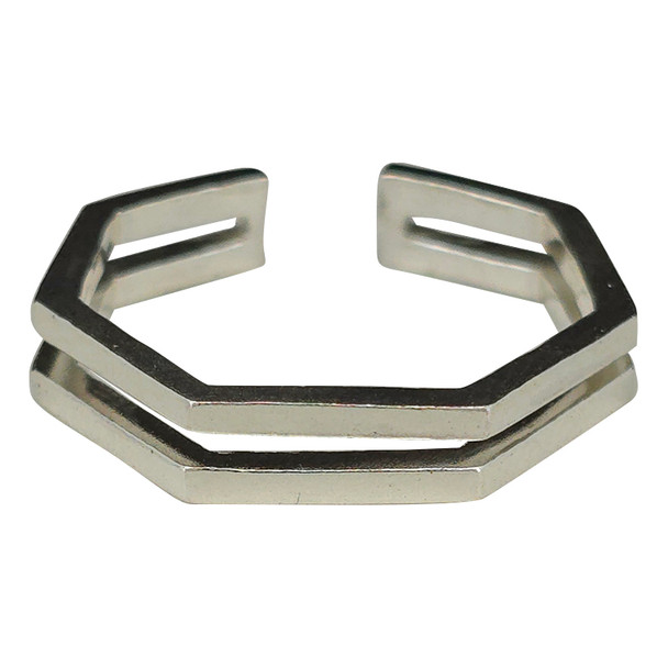 Sterling Silver Double Band Adjustable Ring