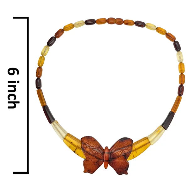 Butterfly Amber Beaded Necklace
